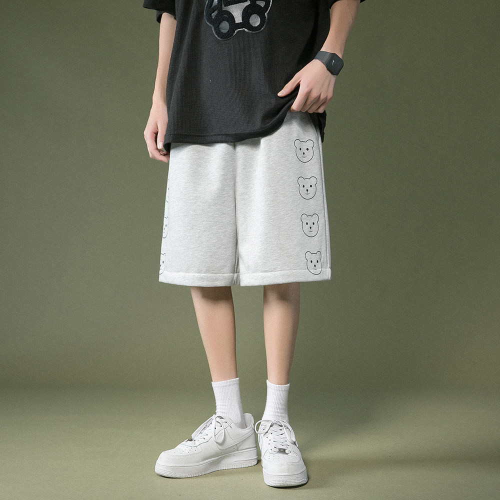 C409-D117-P35-控48中性印花五分运动短裤男,男装休闲裤,电商B347(原C409)