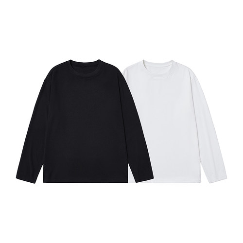 B347-1-T01-特P28- 重磅300g条纹肌理感宽松版型长袖T恤