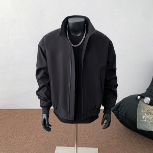 美式飞行教练夹克男款秋季cleanfit立领工装外套高级感痞帅棒球服图片
