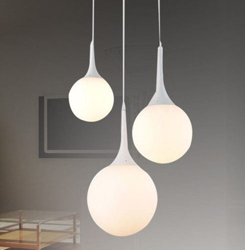 单头北欧吧台奶白餐厅书房吊灯