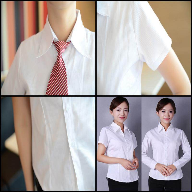❤包邮夏季新款女士衬衣职业装工作服办公装v领白色条纹短袖衬。在类目 女装/女士精品, 衬衫中 - 来自Buy2taobao.com提供专业的淘宝代购服务