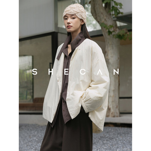 SHECAN【月半弯·外套】秋冬静奢休闲上衣女云柔轻薄羊毛内里外套