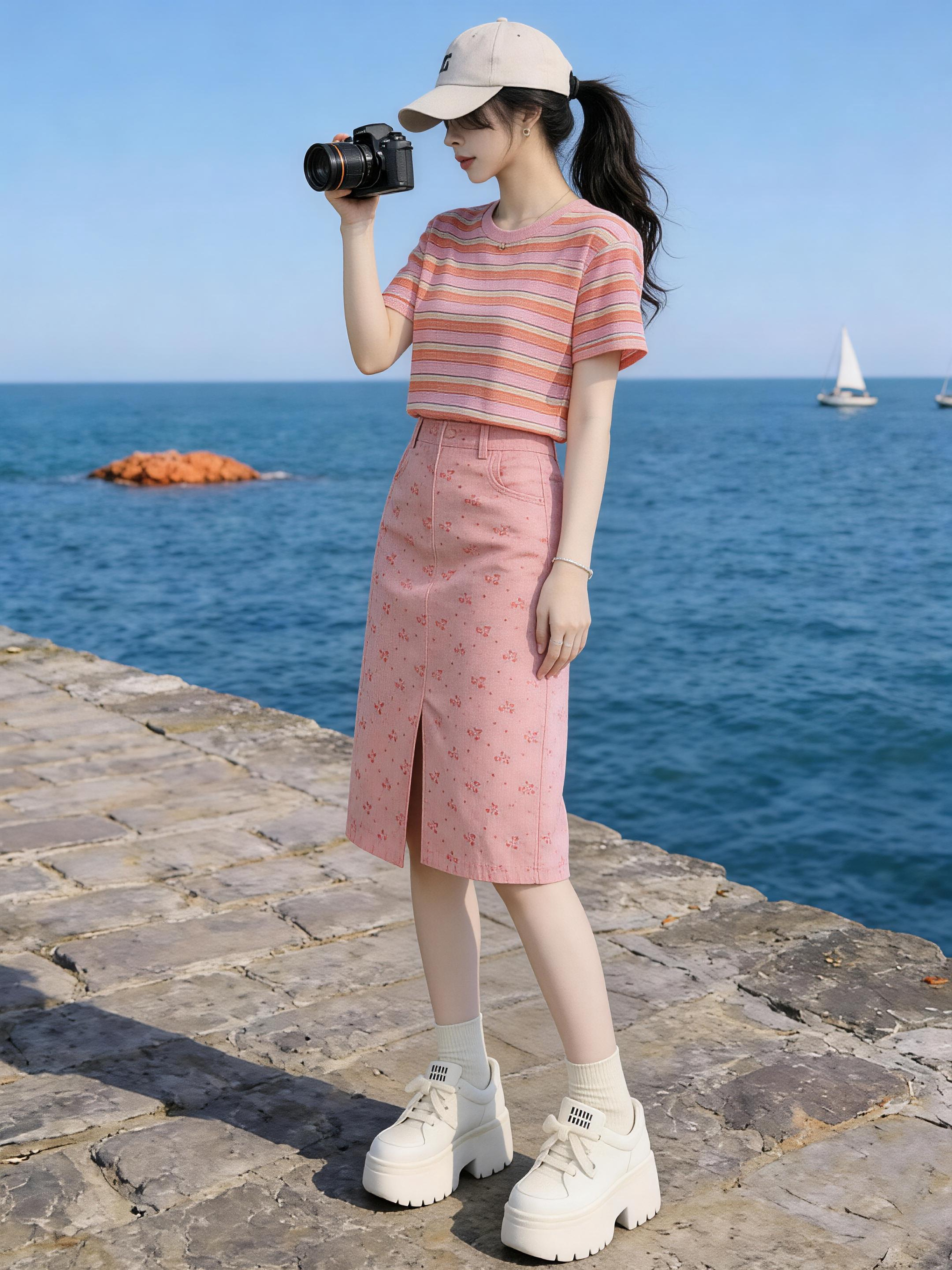时尚刺绣大象卡通T恤女秋季