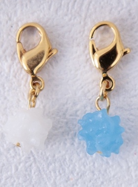 日本Nanaco plus+real candy蓝色白色金平糖拉链扣包挂件