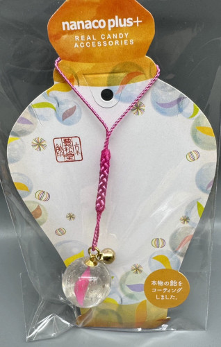 日本Nanaco plus+ real candy粉色叶子中球手机绳包挂件