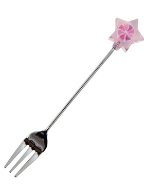 日本Nanaco plus+ real candy粉色紫色长星雅装饰叉子