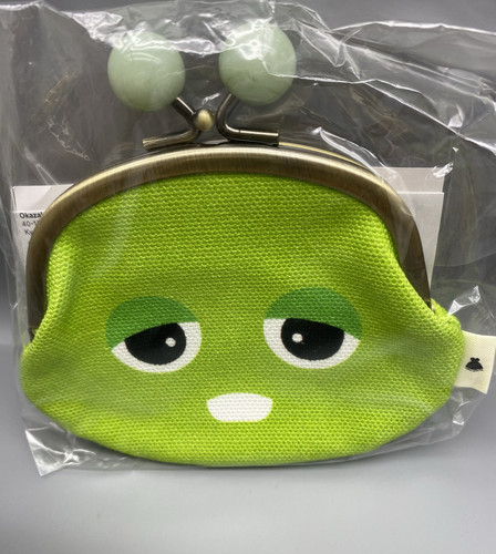 日本Ayanokoji绿色帆布口金包