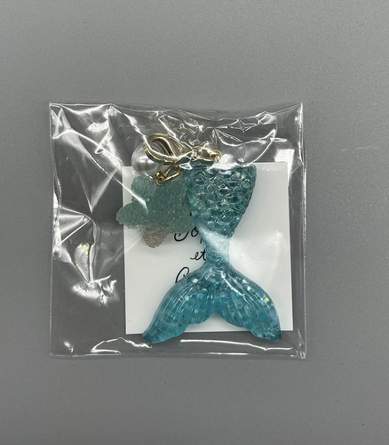 日本Curly卷发女孩Sophie et Chocolat蓝色鱼尾拉链扣包挂件