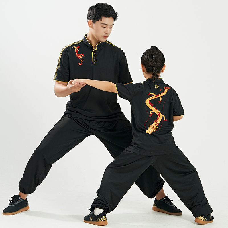 表演武术服武师傅儿童练功服短袖
