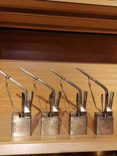 青铜水烟壶复古水烟袋明国仿古方型烟壶铜水烟壶