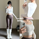 瑜搭专辑秋冬瑜伽长袖 固定胸垫运动内衣速干上衣女百搭显瘦健身服