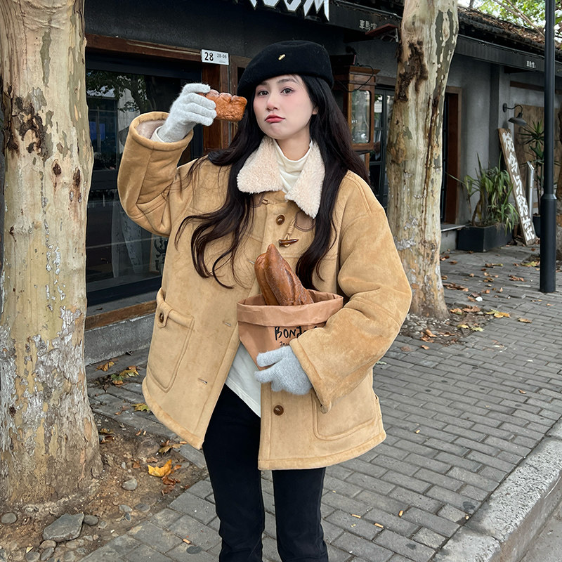 现货2025冬季新款时尚保暖皮毛一体外套浙宝300/8926/P185控278,女装短外套,郎佰婉