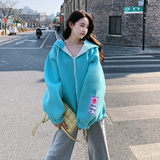 现货2025秋季新款时尚减龄连帽卫衣外套浙宝300/2310/P135控198，女装卫衣/绒衫，郎佰婉