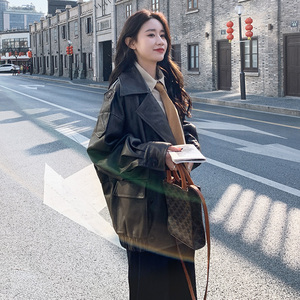 现货 2025春季新款时尚短款皮衣外套浙宝300/2307/P145控208图片