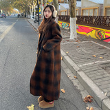 现货23冬新时尚保暖内里加绒格纹大衣浙宝300/8870/P205控298，女装毛呢外套，郎佰婉