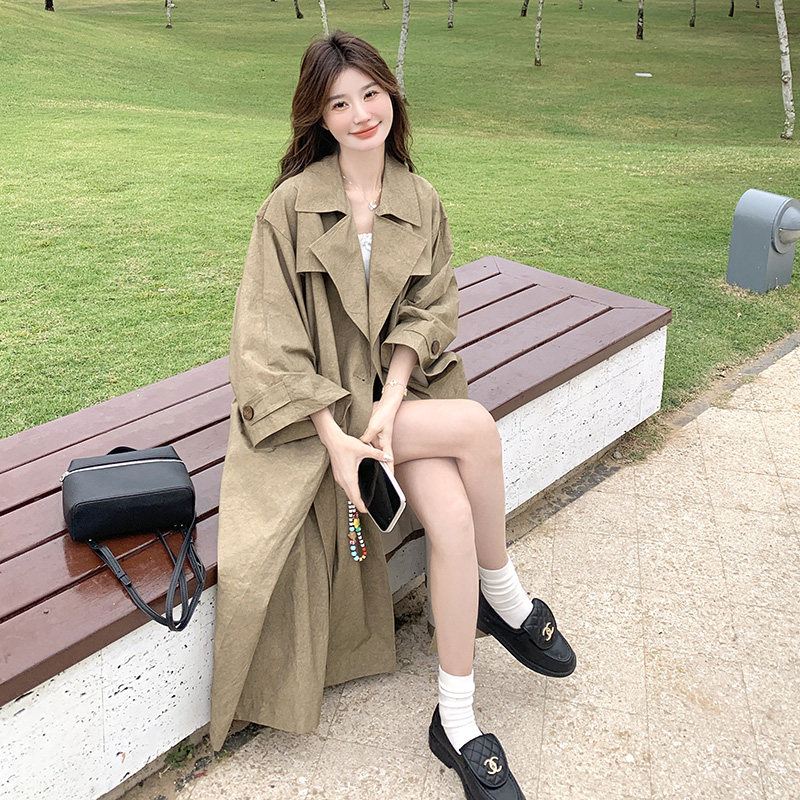 已下面料2025春季新款蝙蝠袖风衣浙宝300/2519/P195控278,女装风衣,郎佰婉