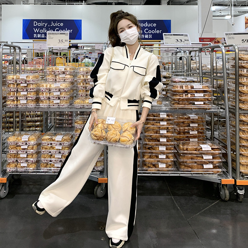 现货2025秋季新款撞色休闲卫衣套装浙宝300/2503/P185控278,女装套装/套裙,郎佰婉