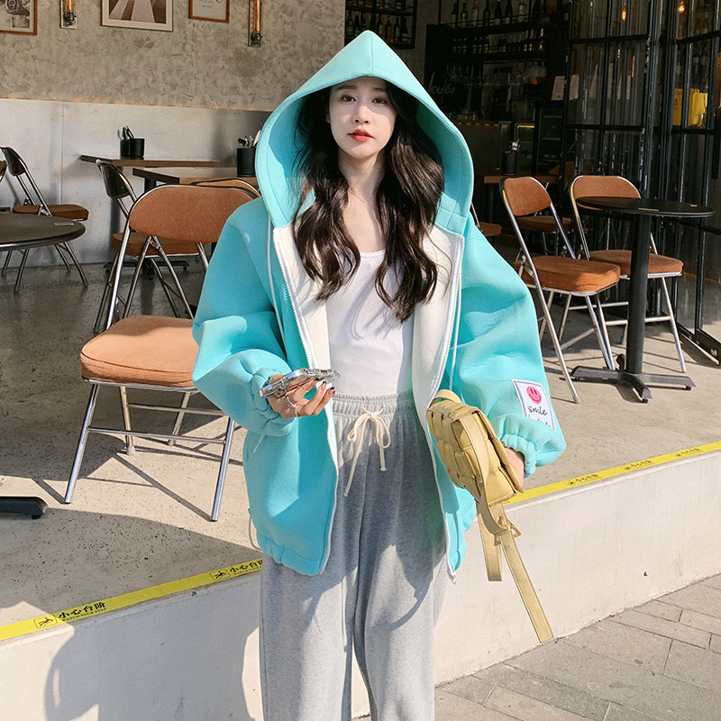 现货2025秋季新款时尚减龄连帽卫衣外套浙宝300/2310/P135控198,女装卫衣/绒衫,郎佰婉