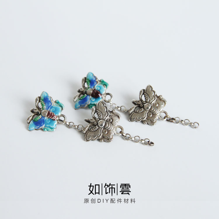 926银蝴蝶耳勾做旧耳环耳饰