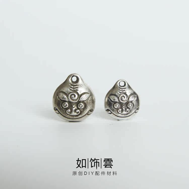 925银王者虎头铃铛挂坠手链