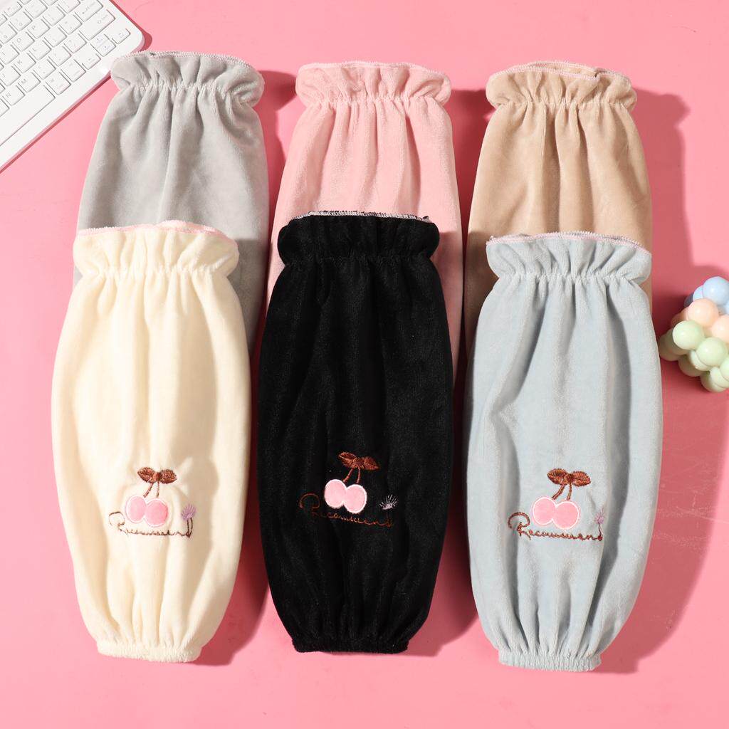 学生办公女士长款袖套韩版秋冬防污宽松成人护袖家务羽绒服套袖头