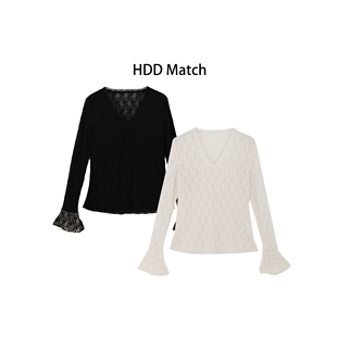 棉 优雅 春秋冬女款 定制法式 Y9652 HDD 微透打底上衣 法式