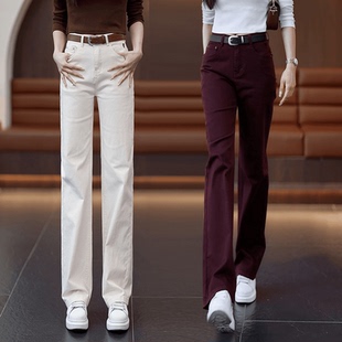 安可拉红复古牛仔裤窄版直筒裤子女2025年小个子宽松显瘦阔腿裤潮