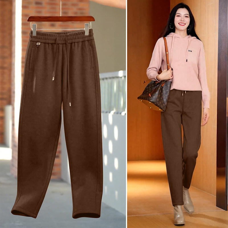 今年流行的羊毛裤子女秋冬季哈伦裤2025新款休闲萝卜裤高腰老爹裤,女装/女士精品,真丝上装,淘宝优惠券,粉丝福利购,淘宝优惠卷