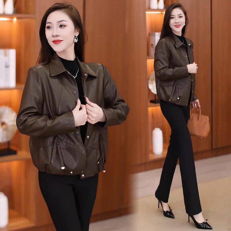 皮衣外套女春秋2026新款今年流行爆款时尚气质宽松显瘦皮夹克上衣