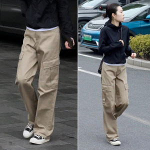 美式工装裤女裤子春秋季2