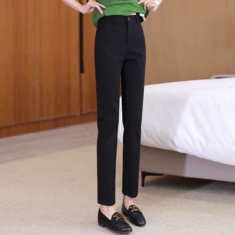 黑色西装裤女春秋2025新款高腰显瘦休闲烟管裤职业小个子直筒裤子,女装/女士精品,大码裤装,淘宝优惠券,粉丝福利购,淘宝优惠卷