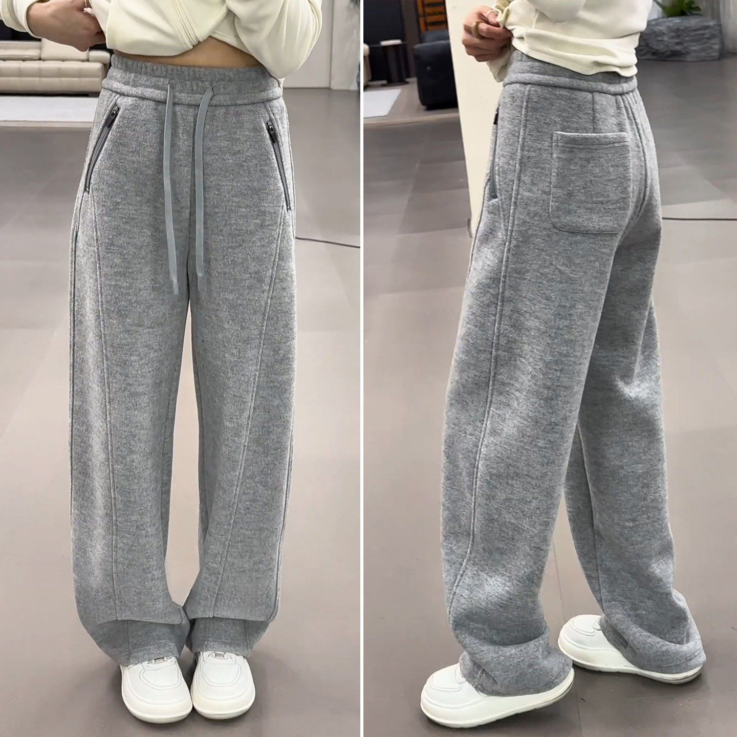 羊毛裤子冬加厚加绒弯刀裤女2025新款高腰休闲裤宽松香蕉裤运动裤,女装/女士精品,大码裤装,淘宝优惠券,粉丝福利购,淘宝优惠卷