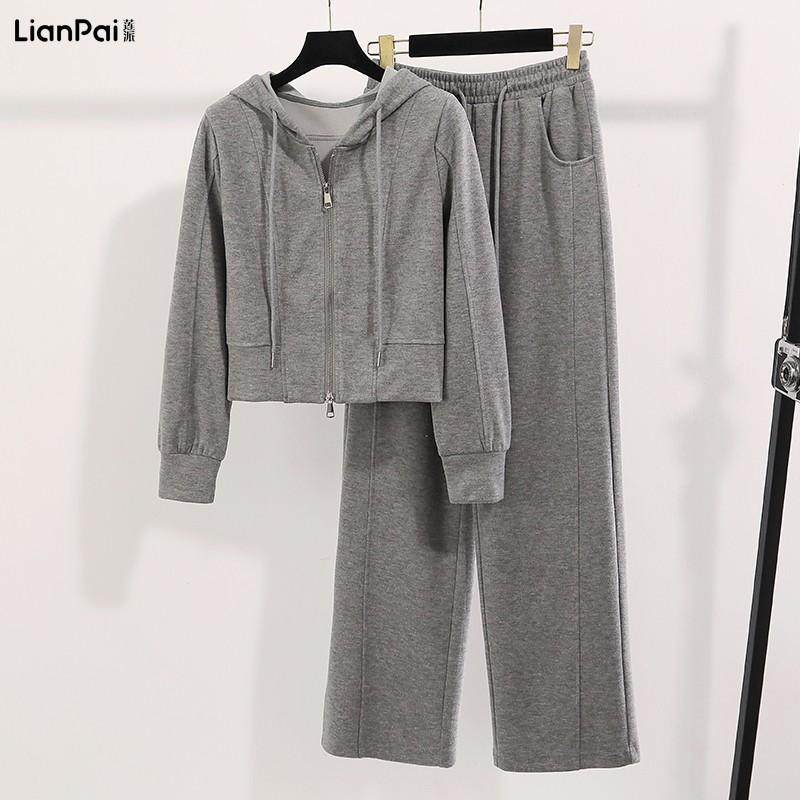 灰色高级感连帽卫衣运动休闲套装女2025秋装新款时尚洋气两件套潮,女装/女士精品,时尚套装,淘宝优惠券,粉丝福利购,淘宝优惠卷