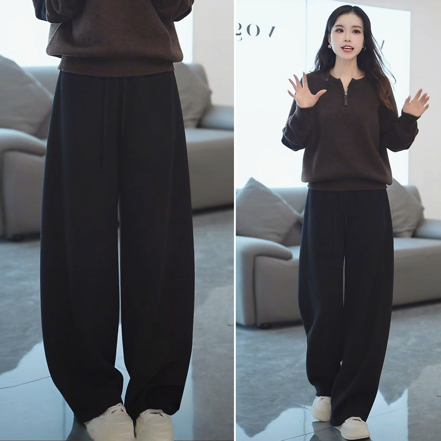 加绒卫裤女2025新款高腰羊毛弯刀裤显瘦垂感休闲裤宽松加厚运动裤,女装/女士精品,大码裤装,淘宝优惠券,粉丝福利购,淘宝优惠卷