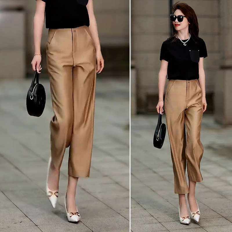 西装哈伦裤女春夏季薄爆款高腰显瘦小个子休闲直筒烟管镰刀九分裤,女装/女士精品,大码裤装,淘宝优惠券,粉丝福利购,淘宝优惠卷