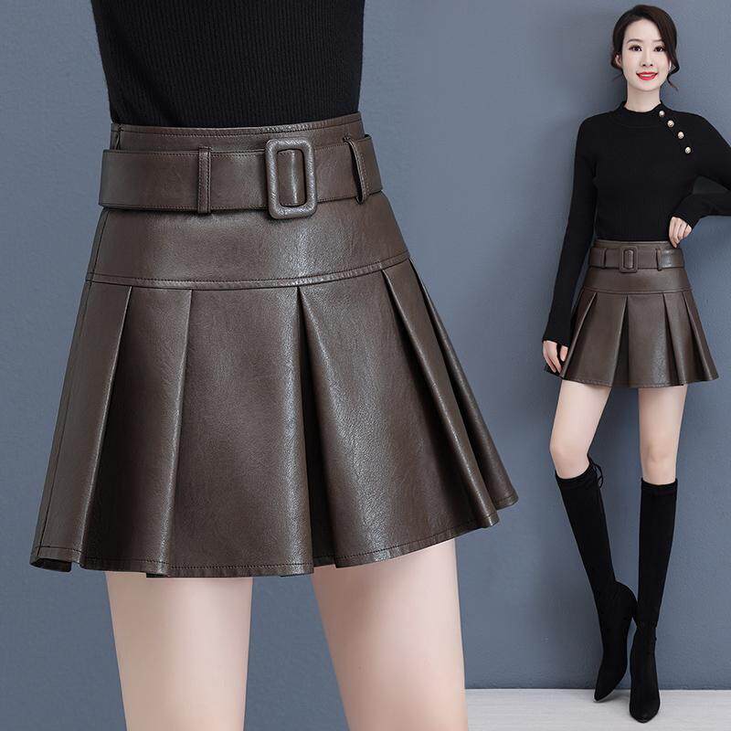 pu皮裙百褶半身裙子女秋冬季2025新款高腰显瘦a字短裙冬天配毛衣