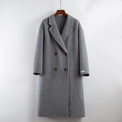 毛呢中长款加厚保暖外套女