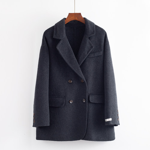 小个子毛呢外套女小香风黑色