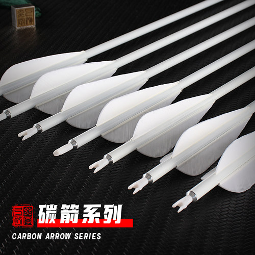 飞燕纯白高颜值真羽碳素弓箭