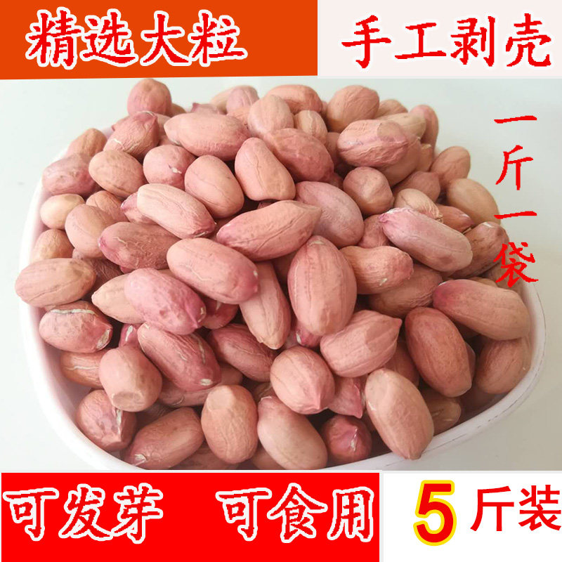 农家自产手工剥壳生花生米精选可发芽苗菜做种子可食用精选2斤5斤