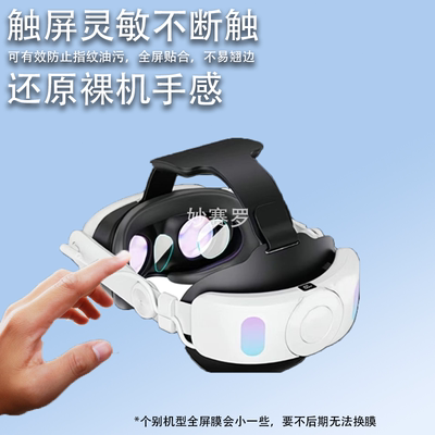 适用于MetaQuest3镜头膜quest3钢化膜VR眼镜膜3D游戏头带戴贴膜