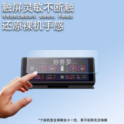 适用于GCXZ G39pro机箱副屏显示屏贴膜3.39英寸屏幕保护非钢化高清软膜