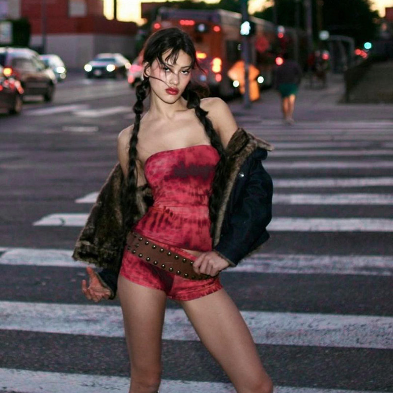 gusty夏季性感欧美辣妹抹胸短款