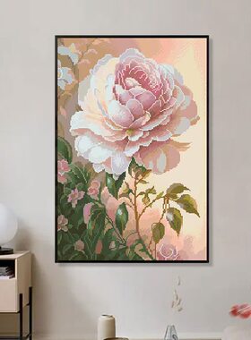 珠绣牡丹客厅玄关字画彩珠绣圆珠绣十字绣串珠绣