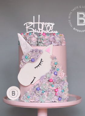 BITEOLOGY【独角兽】C107女孩儿童马年加高生日蛋糕北京上海同城