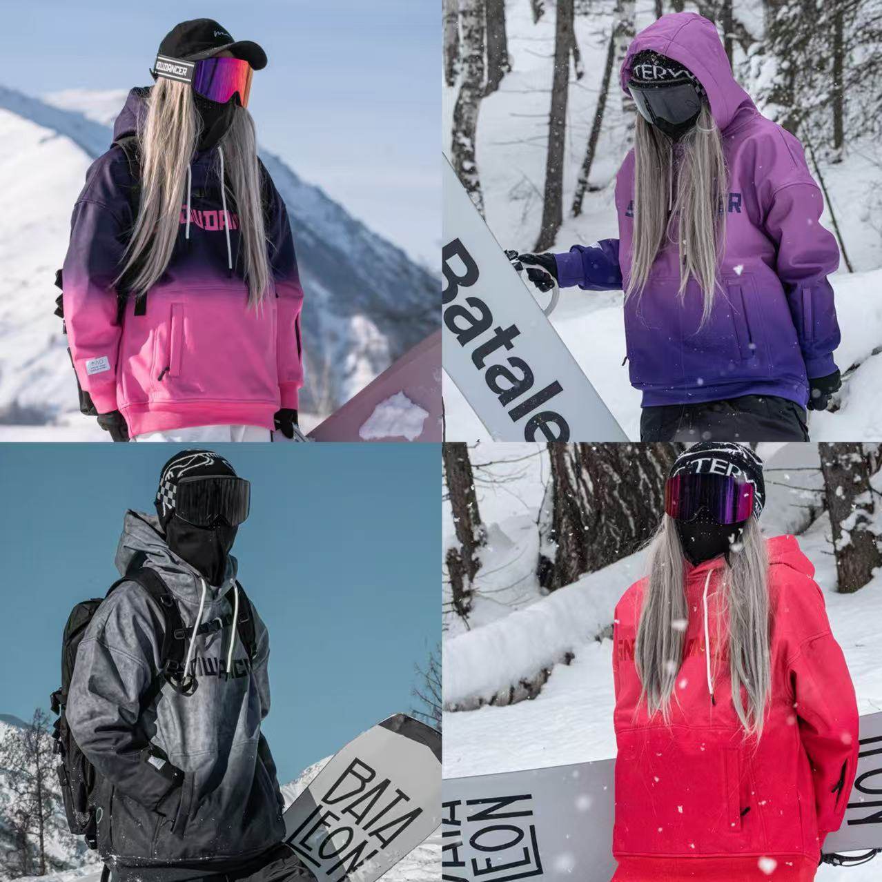 雪否滑雪卫衣渐变色单板滑雪服防水宽松加绒透气男女室内滑雪上衣,户外/登山/野营/旅行用品,滑雪衣,淘宝优惠券,粉丝福利购,淘宝优惠卷