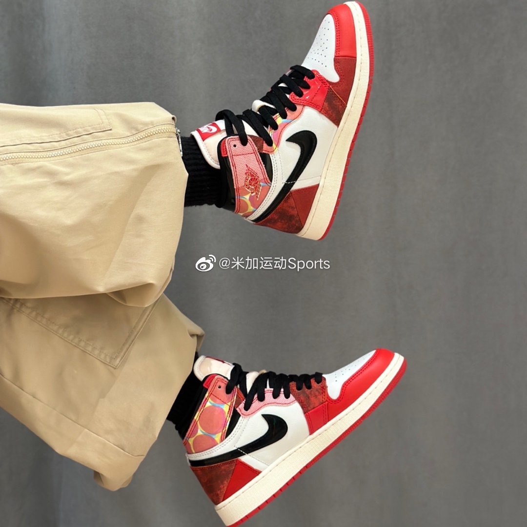 Air Jordan 1 AJ1红黑 蜘蛛侠2.0 男女高帮复古篮球鞋DV1748-601 运动鞋new 篮球鞋 原图主图