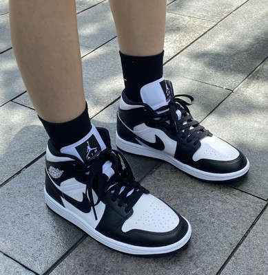 AJ1黑白熊猫正品酷动城篮球鞋