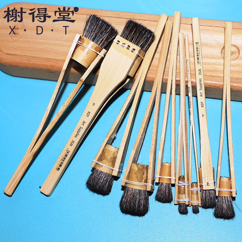 榭得堂猪鬃油染笔刷版画水印上色刷子画笔油画刷圆头裱画猪毛笔刷造花烫花DIY布花刷子