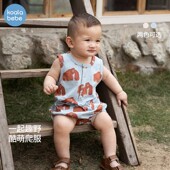 koalabebe婴儿包屁衣夏季 折扣款 纯棉三角爬宝宝衣服萌野动物